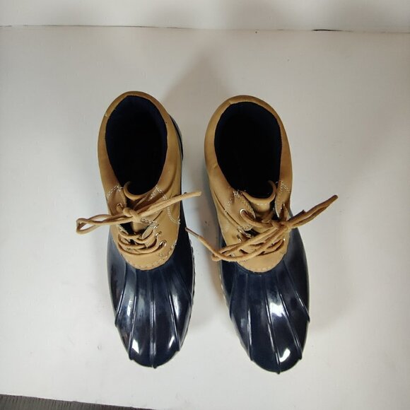 Tommy Hilfiger Duck Ankle Boots, Perfect for Winter, Wheat & Navy Waterproof - Picture 2 of 7